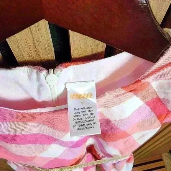 Gymboree Girls' Plaid Dress with Gold Belt- Size 7 - Picture 3 of 6